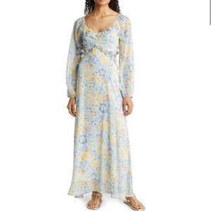 NWT BTFL-LIFE Blue Floral Cutout Maxi Dress